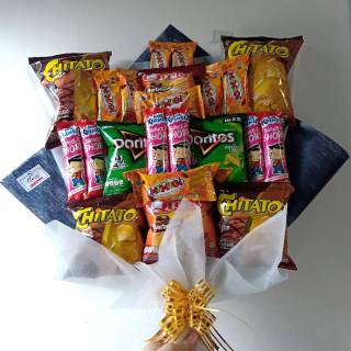 Snack Bouquet Buket Bucket Snack Makanan  Cemilan 