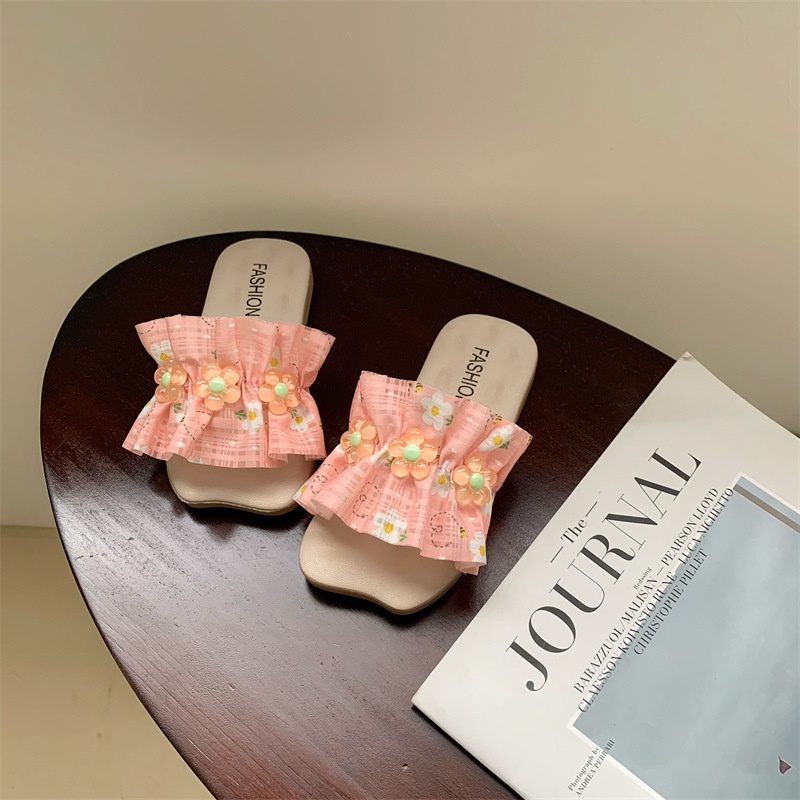 Sandal Selop  Anak Perempuan Motif Bunga Cantik 3 Warna Terbaru Import