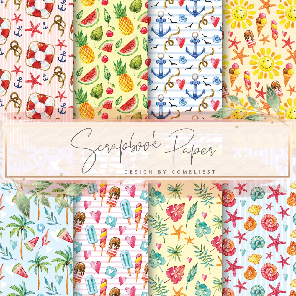 

KERTAS SCRAPBOOK MURAH/ SCRAPBOOK PAPER / CRAFT PAPER SATUAN - SUMMER #1