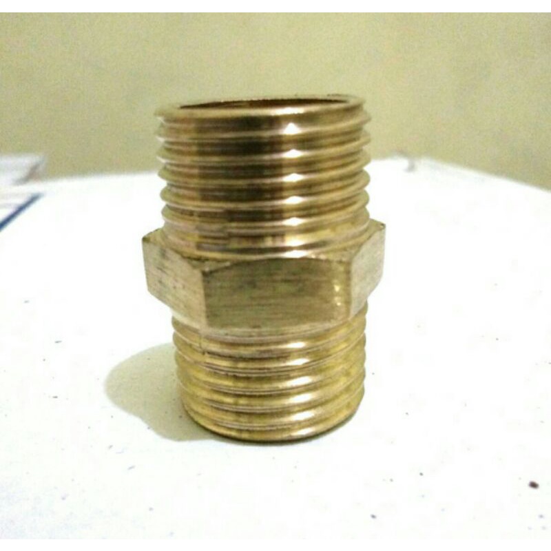 Double Nepel 1/2" in kuningan/D Nepel 1/2 inch/Nepel kuningan