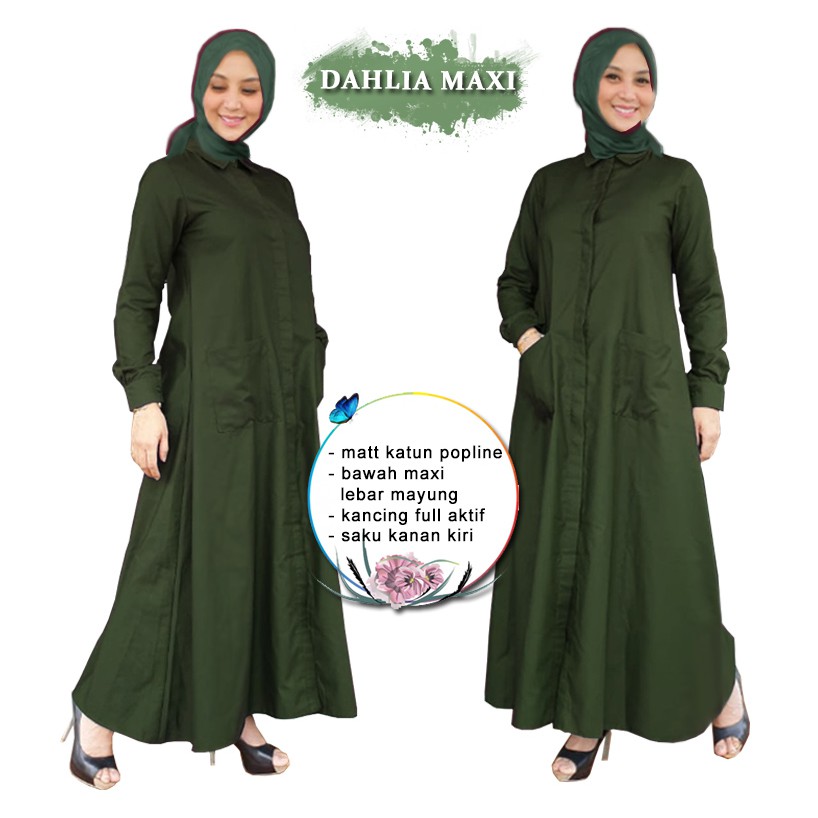 Dahlia Maxi - Logo Smile (LS) - Ukuran L - Matt Katun Poplin