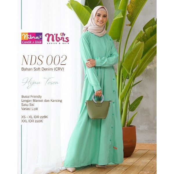 GAMIS NIBRAS TERBARU NDS 002/ DRESS WANITA MUSLIMAH / GAMIS REMAJA KEKINIAN / GAMIS PESTA KONDANGAN