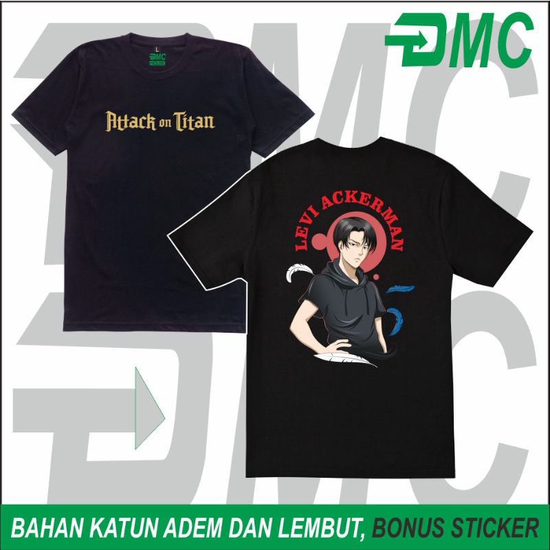 Baju Kaos Anime Attack On Titan Shingeki No Kyojin Levi Ackerman Kaos Anime Kaos Attack On Titan