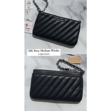 MK rose medium wrislet black