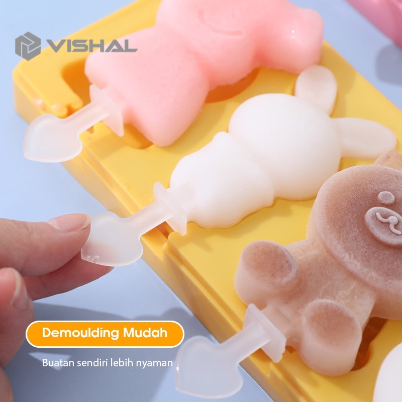 VISHAL Cetakan Ice Cream Silikon / Ice Cream Mold Dapur Cetakan Silikon Es Krim Musim Panas DIY VS-99