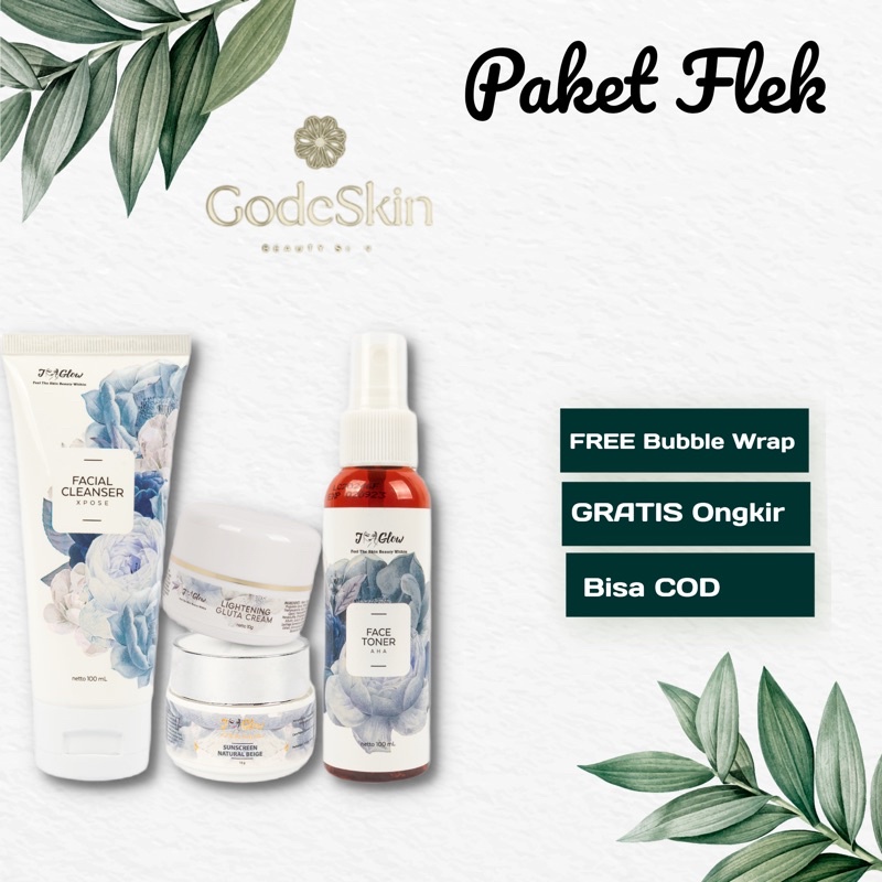 Jglow Paket Flek / pengilang flek hitam di wajah / penghilang bekas jerawat