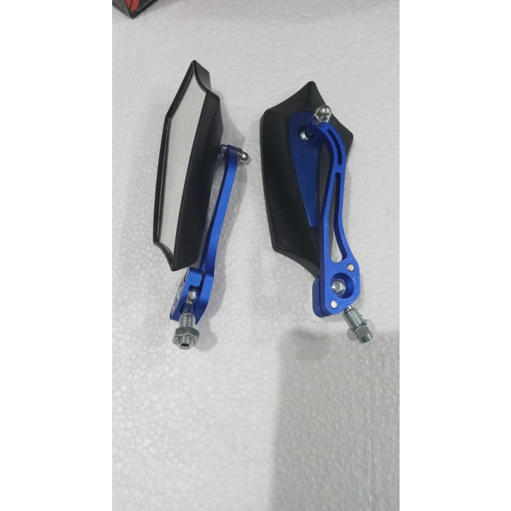 Spion Motor Batman Model lipat / Spion Motor Variasi honda yamaha suzuki/ Spion Koso Segi Lima Batman Termurah-BLUE