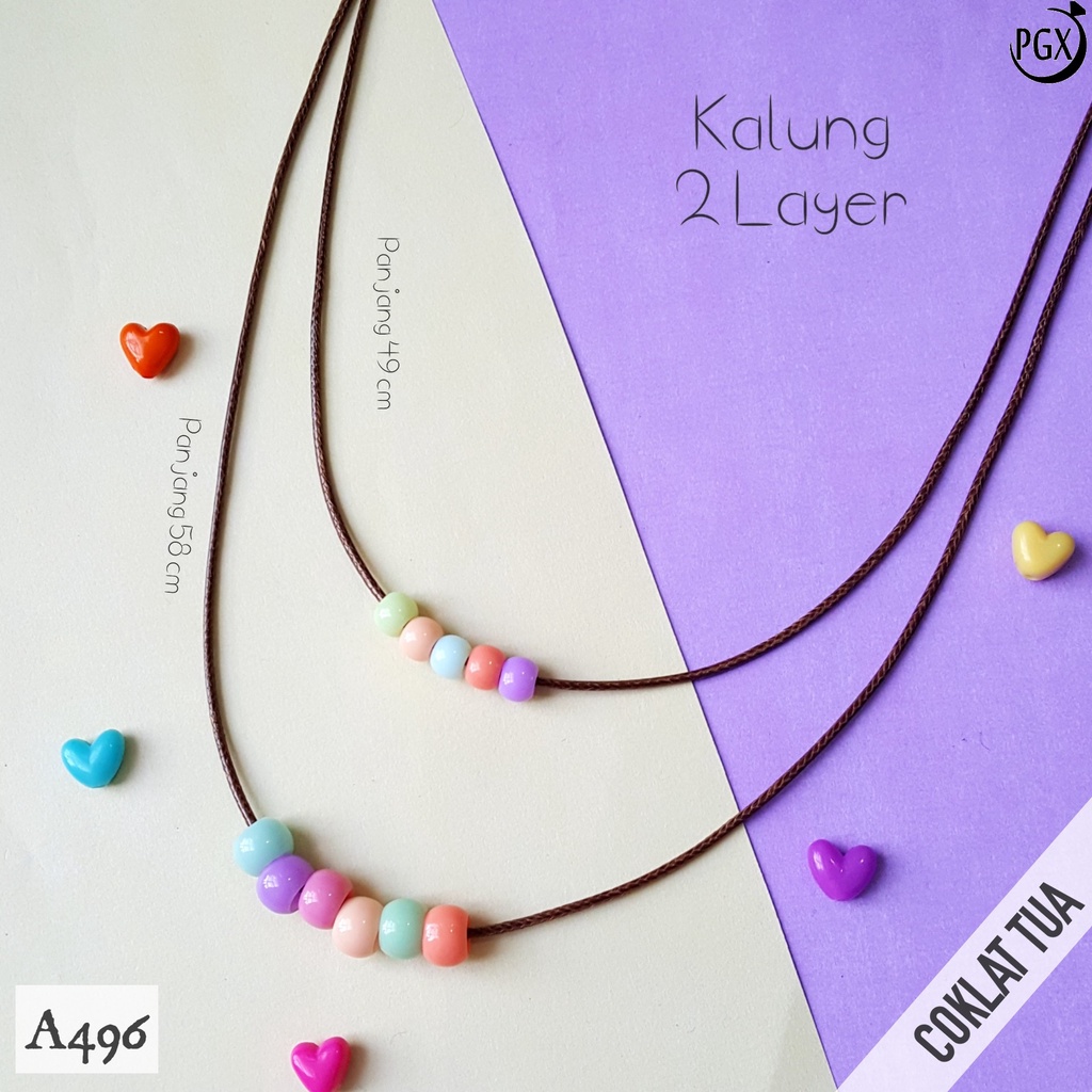 PGX Kalung Wanita Korea Tali Multilayer - Kalung Panjang Hijab - Aksesoris Wanita A496