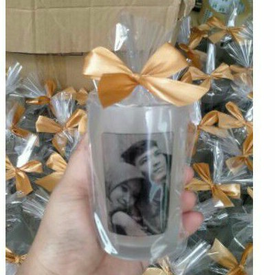

souvenir gelas sablon murah doff h10v sablon custom nama gambar logo kemas plastik free thanks card