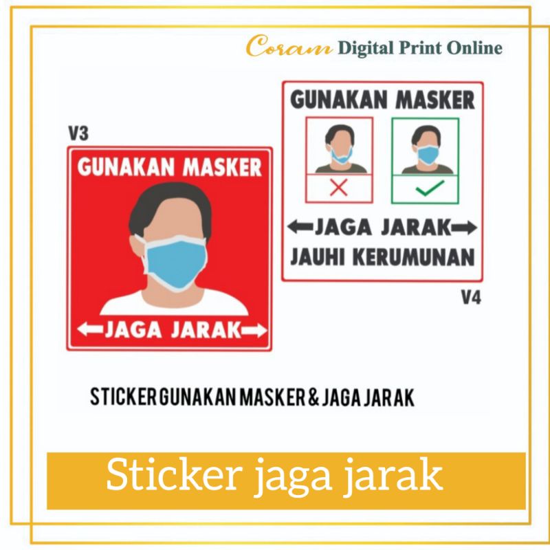 

Sticker jaga jarak | sticker protokol kesehatan | sticker pakai masker