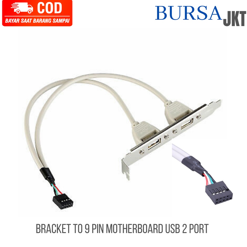 USB 2.0 TAMBAHAN 2 DAN 4 PORT UNTUK CASING BELAKANG PC MOUNT PANEL HEADER 9 PIN