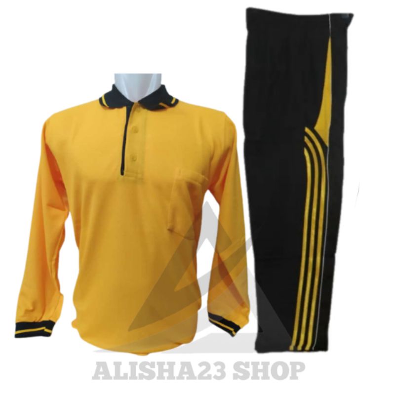 SETELAN KAOS KERAH LENGAN PANJANG STELAN TRAINING OLAHRAGA KAOS KERAH TANGAN PANJANG PRIA/WANITA  SE