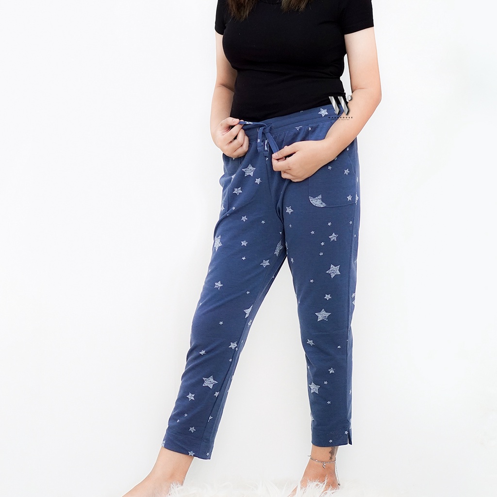 CELANA PANJANG SANTAI WANITA SONOMA BAHAN BABY TERRY PINGGANG TALI