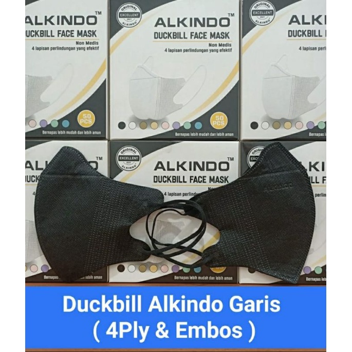 MASKER 4PLY DUCKBILL ALKINDO ISI 50PCS,MASKER 4PLY DUCKBILL 3D ALKINDO DISPOSABLE