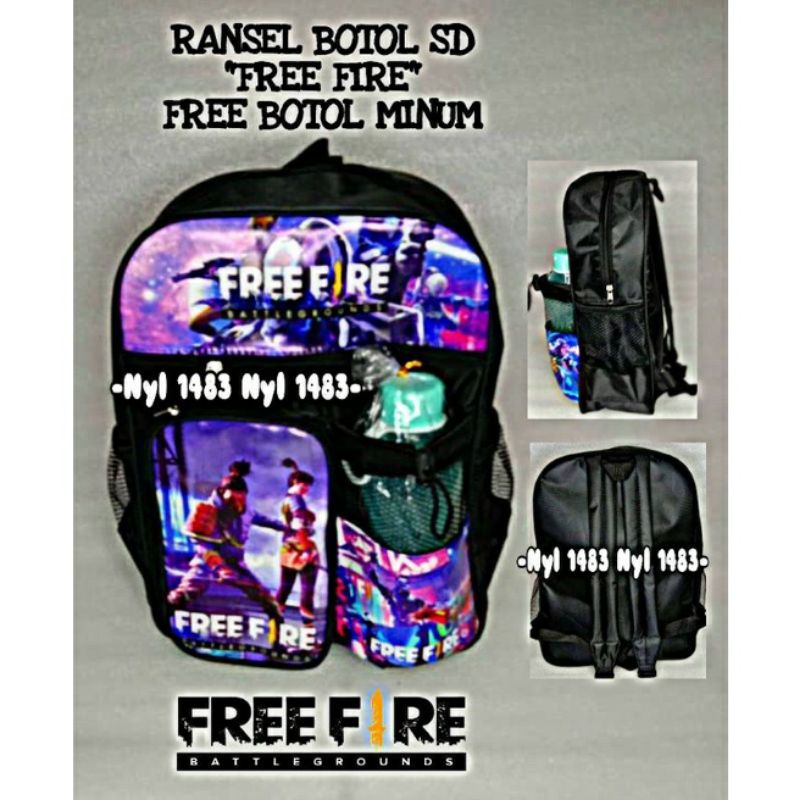 Tas Ransel 3in1 Ransel anak sekolah freefire+Mobilelegend bonus botol minuman Ransel anak laki-laki