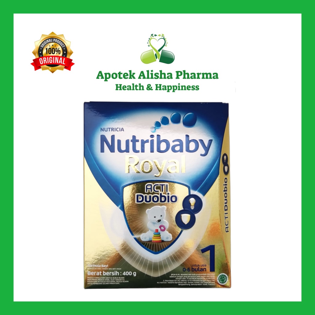 Nutricia Nutribaby Royal 1/2 Actiduobio 400gr-Nutribaby Royal 1 Susu Formula Bayi 0-6bln/Nutribaby R