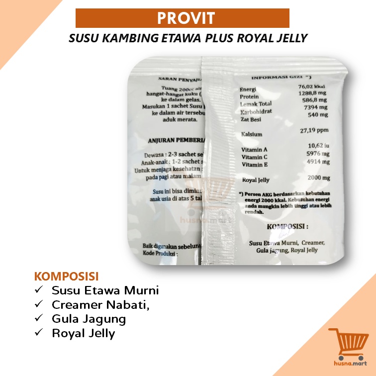 Susu Kambing Etawa Provit Plus Royal Jelly Original - isi 10 Sachet