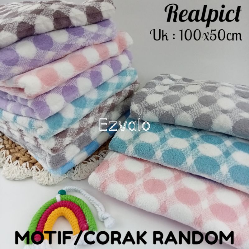 HB02- Handuk bayi microfiber Halus ukuran 100x50 cm RANDOM