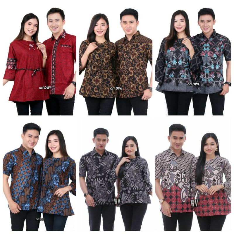 Batik Couple Modern Atasan Blouse Batik Kerja Kantor Wanita Baju Batik Wanita M L XL XXL