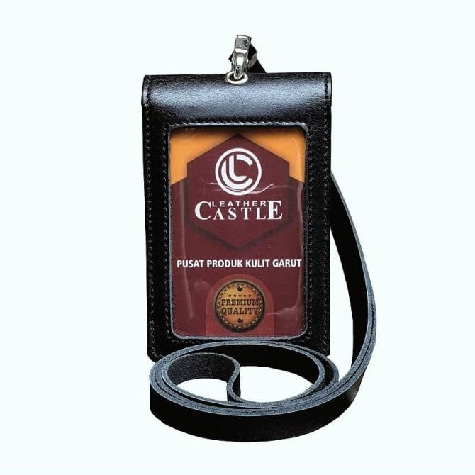 

[[COD]] Id Card Holder Double Flip Magnet Tali Kulit Hitam BOOM SALE Kode 1277