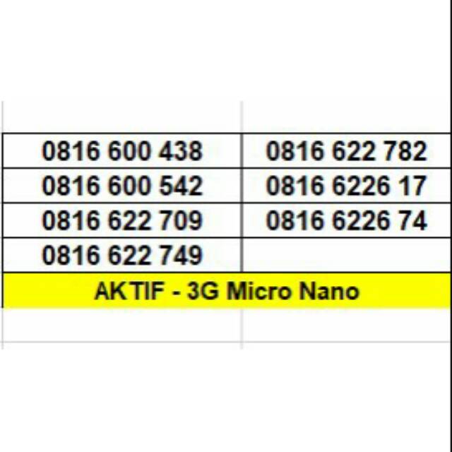 Kartu Perdana Indosat IM3 Ooredoo 10 Digit Angka Nomor Nomer Cantik 6226 600 Nocan Bagus 4G Murah