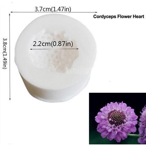 3D Silicon Mold Fondant Cake Decoration - Cordyceps Flower Heart