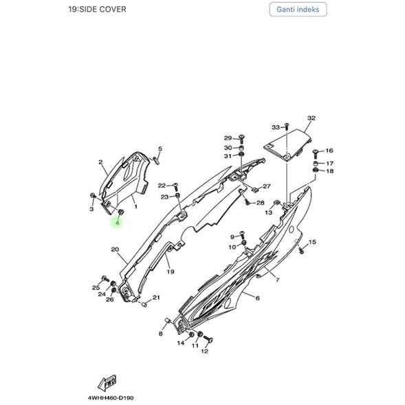 KARET COVER TUTUP AKI F1ZR VEGA R LAMA ORIGINAL 90480-15397
