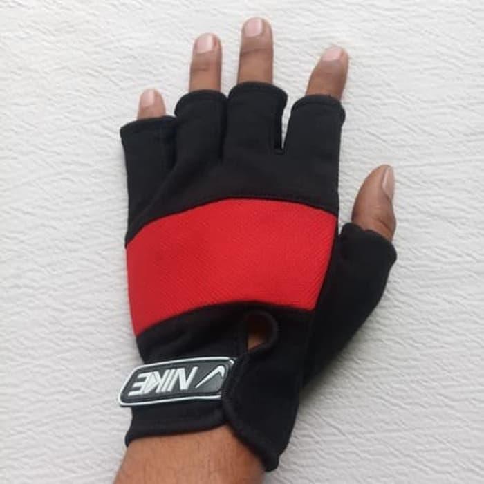 Unik Sarung Tangan Pendek Nike- Merah - Motor Glove Gloves