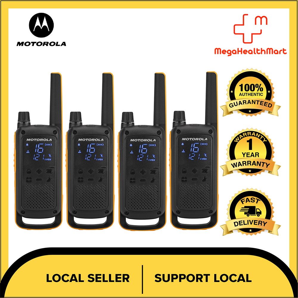 Motorola T82 Extreme Walkie Talkie PMR446 Radios Quad Pack Rechargeable IPX4