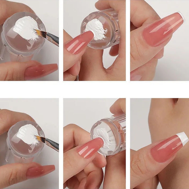1 Set Stamper Scraper Bahan Silikon Transparan Untuk Nail Art