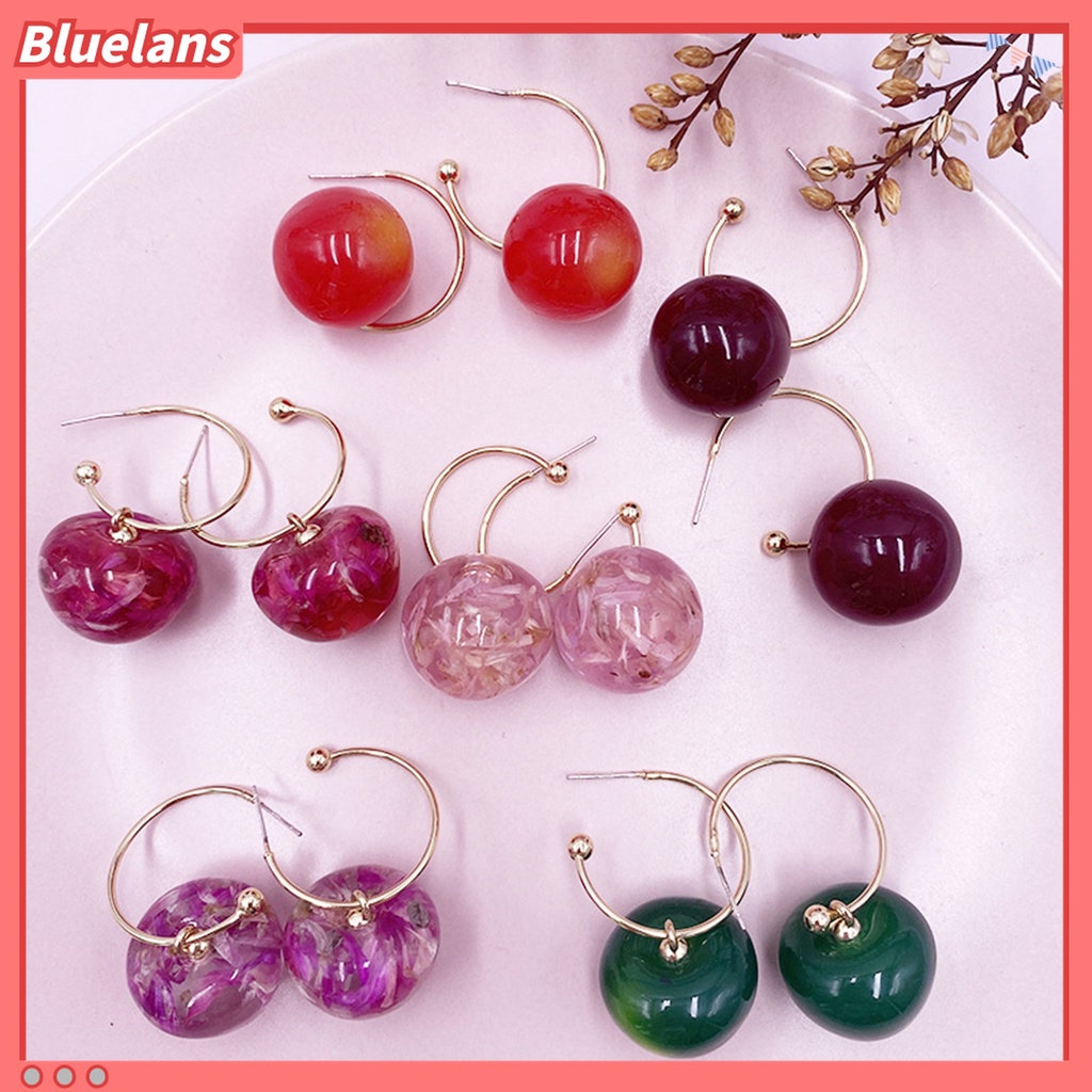 1 Pasang Anting Stud Desain Buah Ceri Untuk Aksesoris Wanita