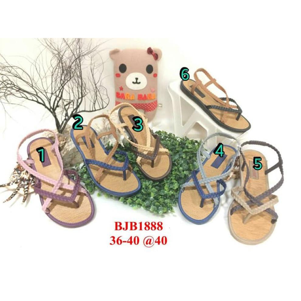 PREMIUM SUPER SALE JELLY SANDAL WANITA TALI BARA BARA SENDAL FLAT KARET IMPOR PROMO