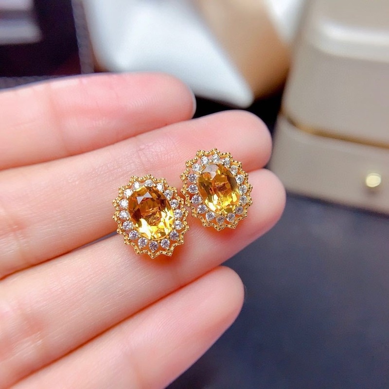 Luxury Fashion Yellow Moissanite Jewelry Set