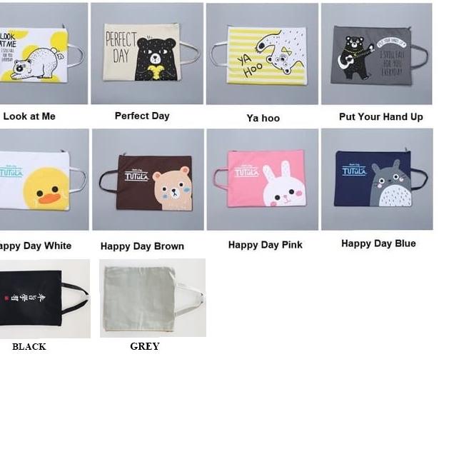 

New - Ennwen PF01 Creative Fun Print Portable A4 file Storage pouch bag / Tempat Buku Alat Tulis ,.