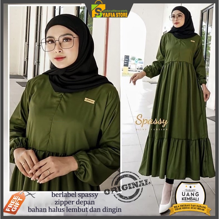 Gamis dress kondangan wanita remaja muslim muslimah wanita syari BY uwais SPASSY kekinian terbaru
