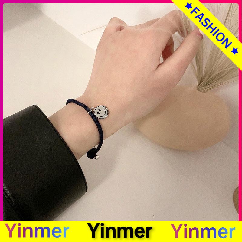 COD✨ 2 Pcs/Set Gelang Pasangan Yang Tersenyum Gelang Couple Tenunan Tangan Baru Aksesoris Perhiasan Fashion Korea-Yinmer