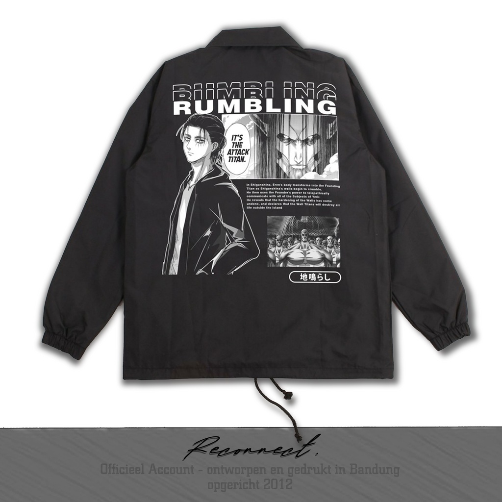 Reconnect Coach Jacket Rumbling Attack On Titan - Unisex Pria Wanita