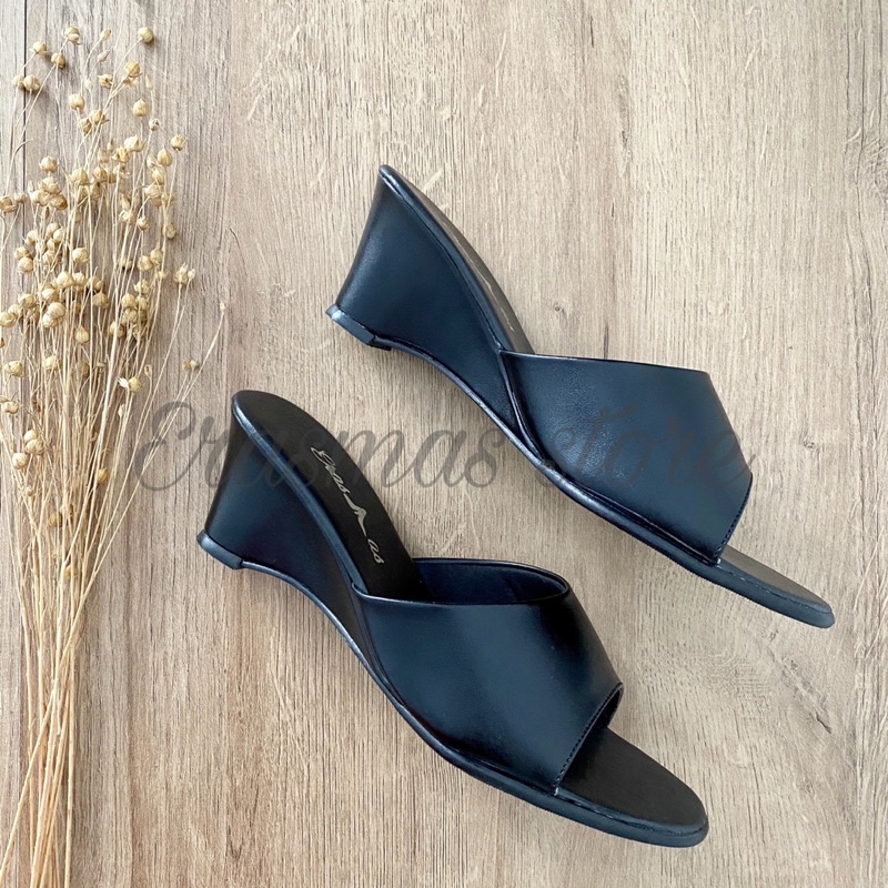 Erasmas 070 Hak Wedges 5cm - Sandal Selop Wedges Wanita Sandal Formal Wanita Selop Wedges Selop