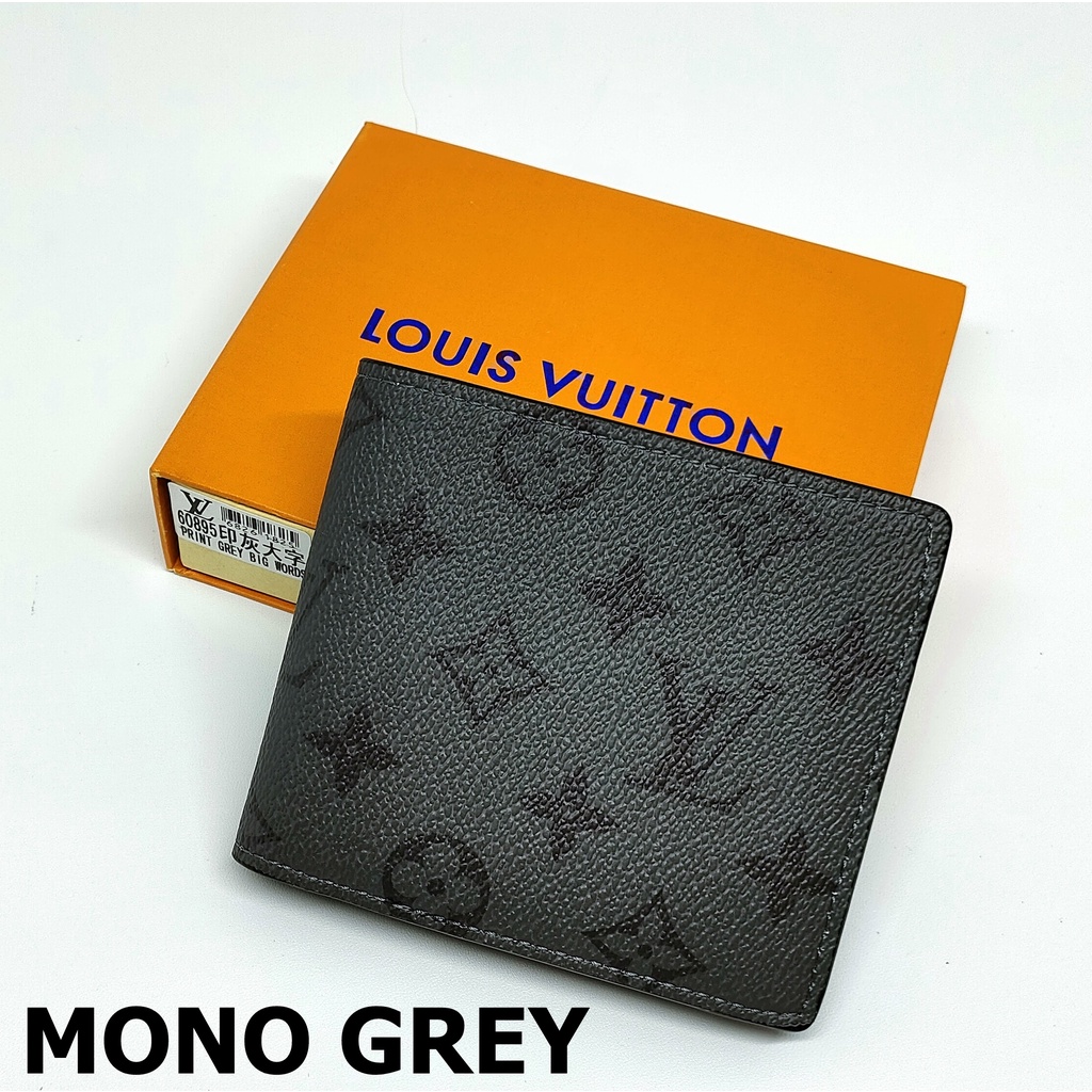 DOMPET PRIA LV IMPORT MODEL TIDUR KULIT SINTETIS-MONO GREY