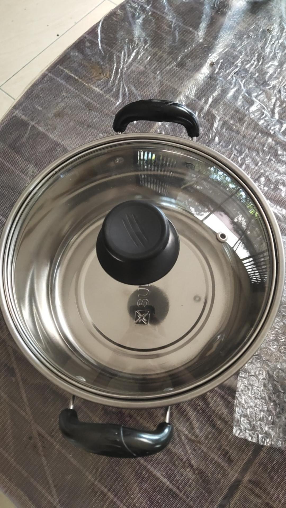 Panci Sup Sop Stainless 20cm 22cm 24cm 26cm Merek Subron Soup Pot Panci Kuah Tutup Kaca