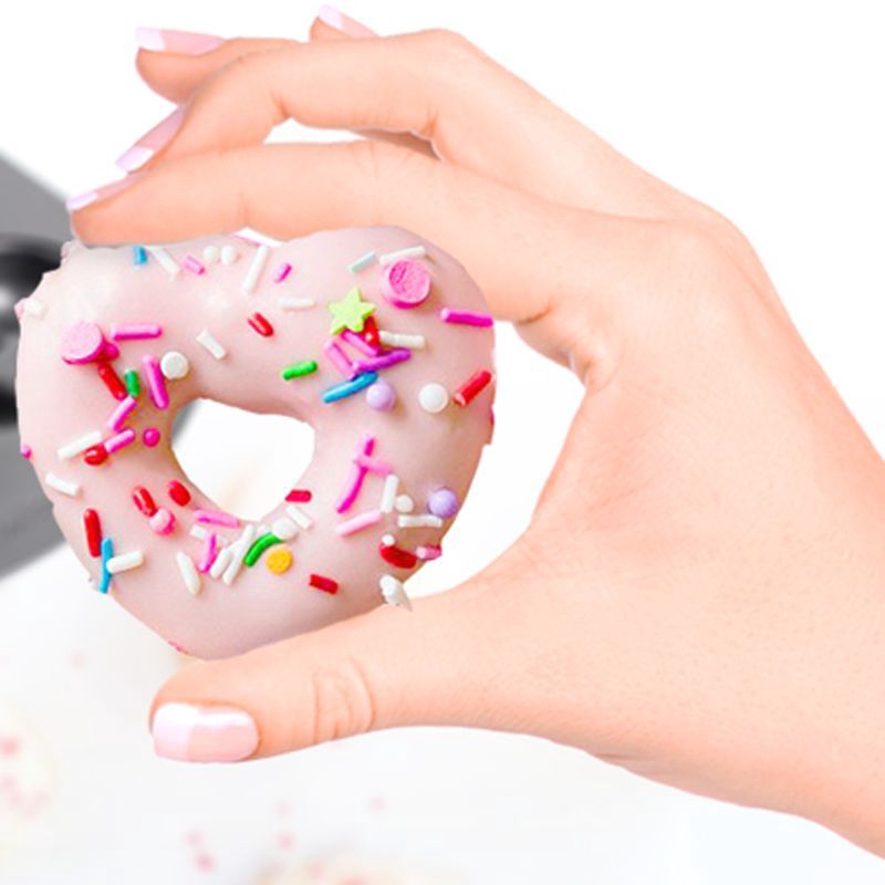 Cetakan Donat / Kue / Fondant / Dessert Bentuk Hati / Bulat / Bunga Diy