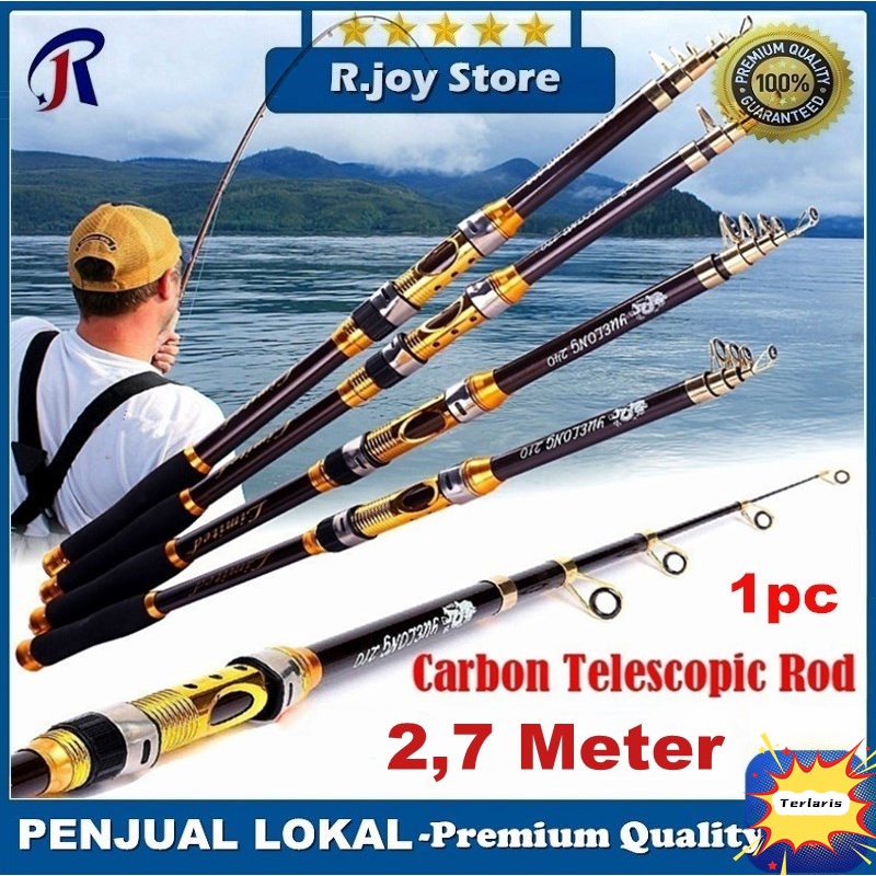 Joran Pancing Carbon Fiber Sea Fishing Rod 2.7M/6 Tongkat Stik Pancing 2.7M Meter Stick Pancingan Ik
