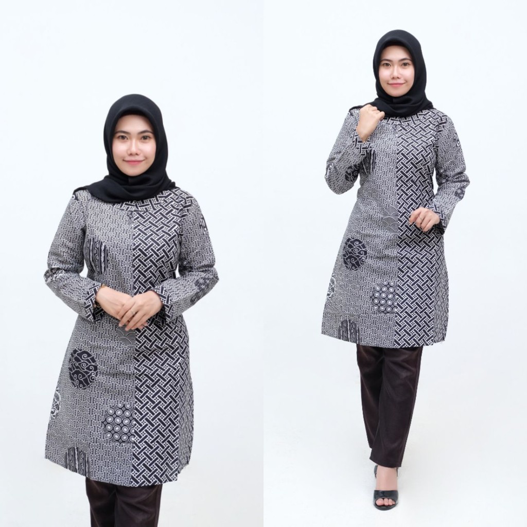  TUNIK  BATIK  WANITA MOTIF MONOCHROME BOLA Shopee  Indonesia