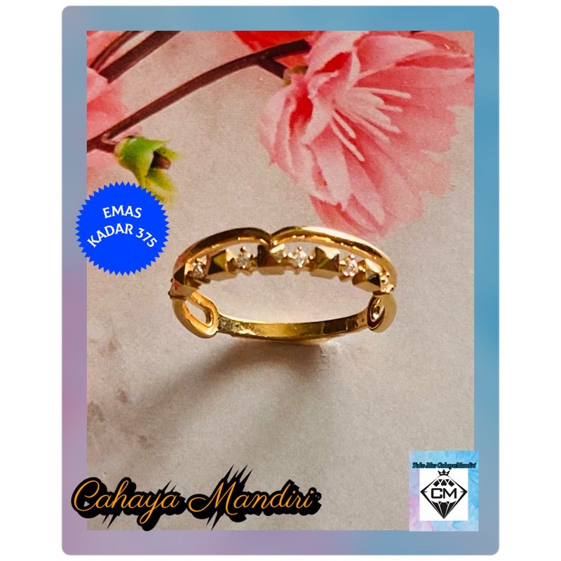 Cincin Emas Kadar 375 (8K) Berat +/- 1,3 Gram