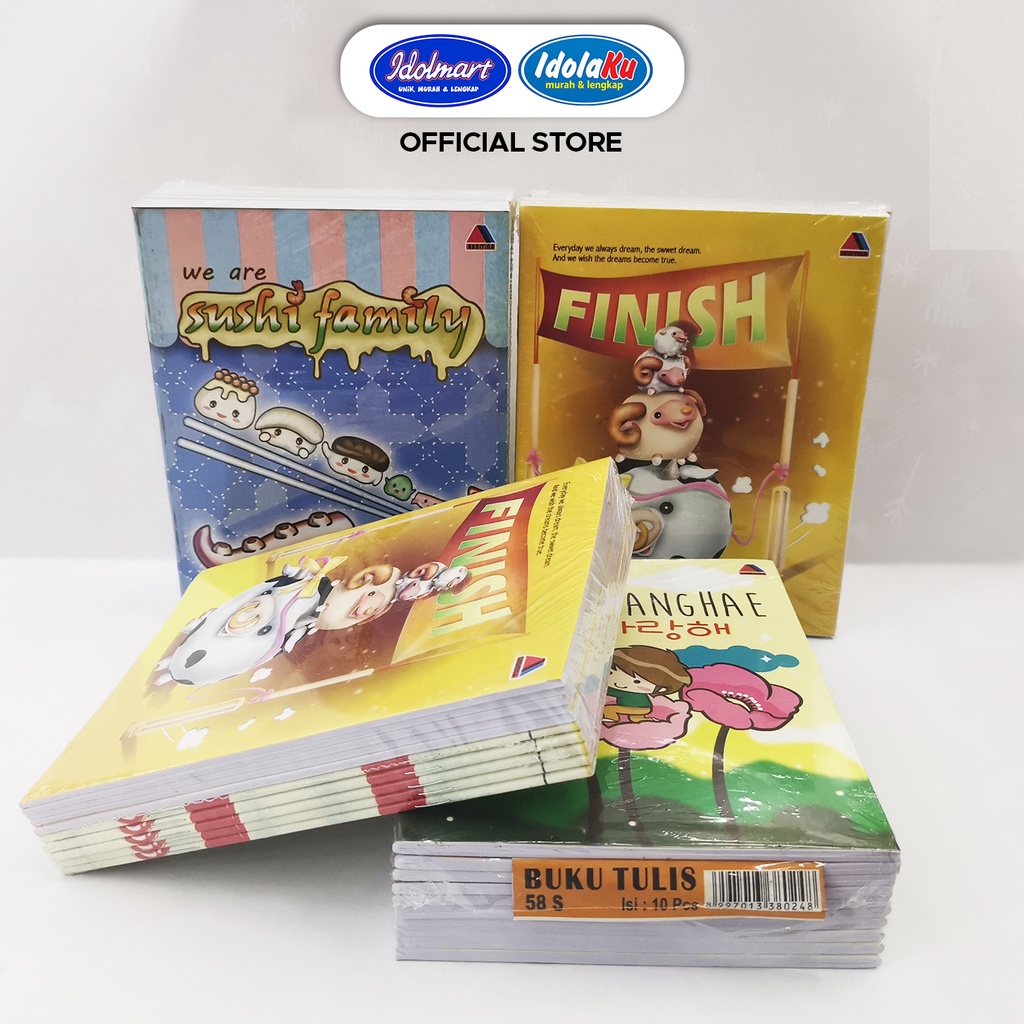 

H7Y Idolmart Buku Tulis Segitiga Isi 58 Lembar - 1 Pak Isi 10 Buku - Bandung