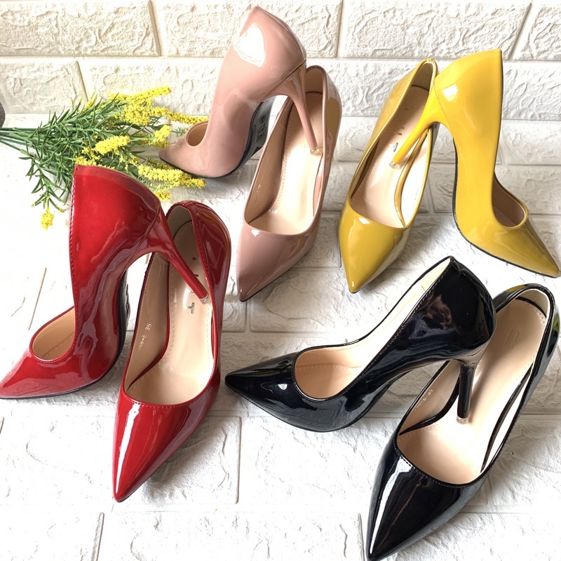 @sistershoes high heels glosy TMT 558-E (premium quality) sepatu polos wanita import