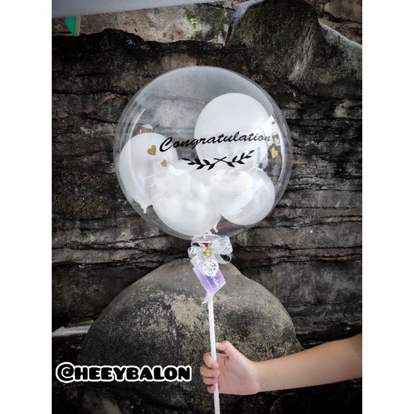 Ready Langsung Kirim Balon Stick/Balon PVC/balon bening/balon ultah/balon graduation/buket wisuda/bu