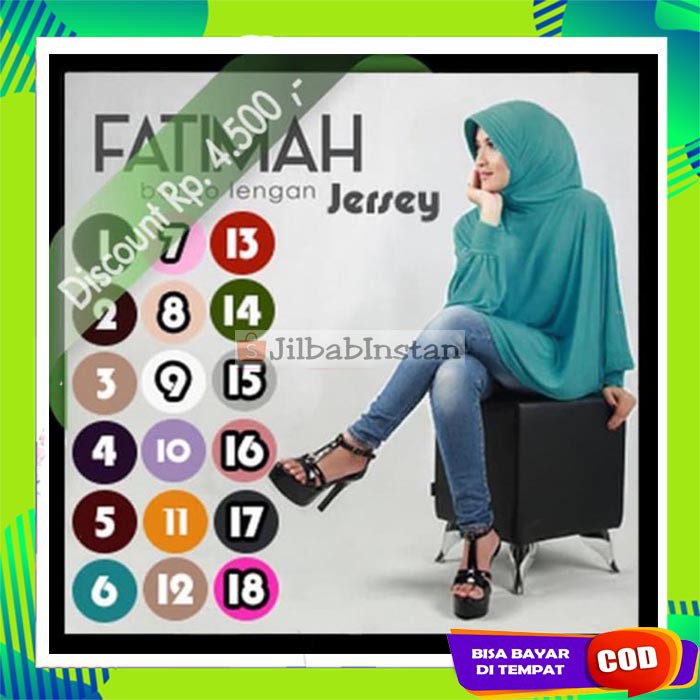 Jilbab/Hijab/Kerudung Lengan Tangan Panjang Langsung Instan/Berlengan FATIMAH Jersey Halus Tebal