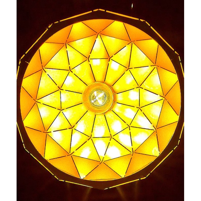 Lampu Hias Pendant Light, Model Sapphire Diamond ( outside black, inner gold)