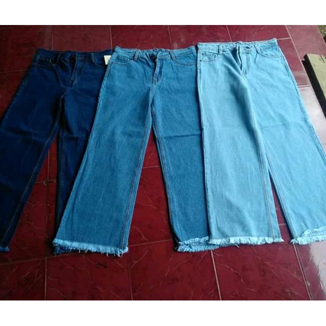 Celana Boyfriend Kulot Rawis terpopuler/celana wanita/celana jeans cewek distro / Unfinish FREE BELT